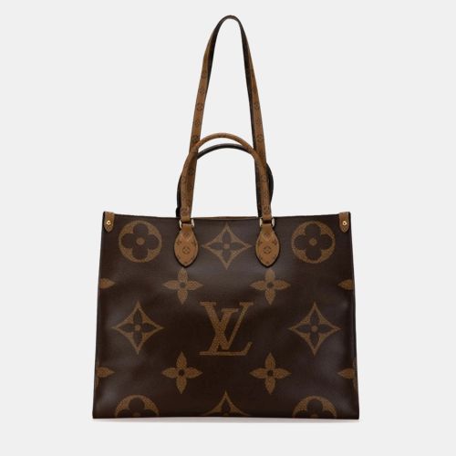 Coated Canvas Leather Monogram Giant Reverse On-The-Go Gm Tote Bag - Louis Vuitton - Modalova