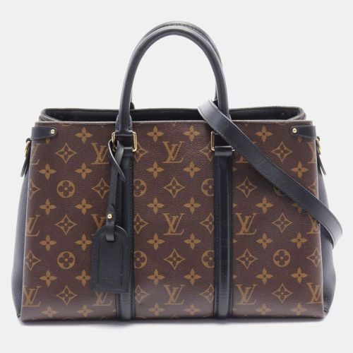 Coated Canvas Leather Monogram Brown Soufflot Nv Mm Noir Handbag - Louis Vuitton - Modalova