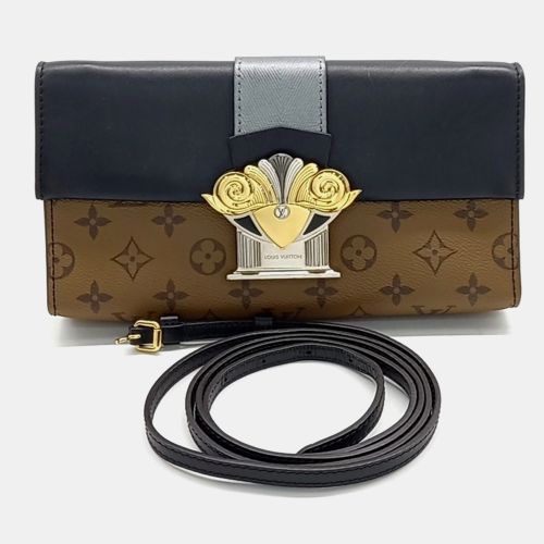 Brown Canvas and Leather Column Clutch Bag - Louis Vuitton - Modalova