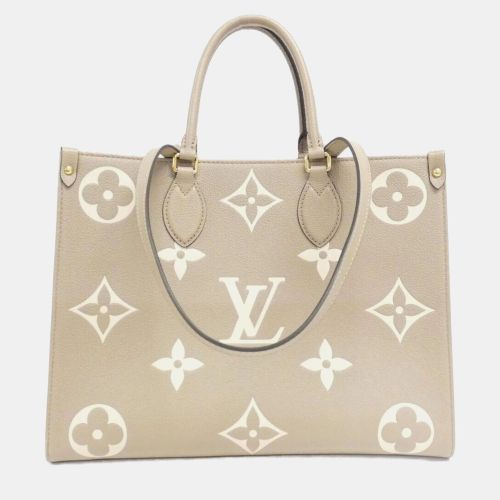 Cream, Tourterelle Monogram Empreinte Leather OnTheGo Tote Bag - Louis Vuitton - Modalova