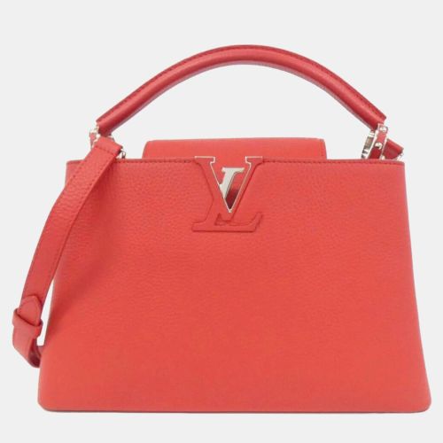 Red Leather Capucines PM Shoulder Bag - Louis Vuitton - Modalova