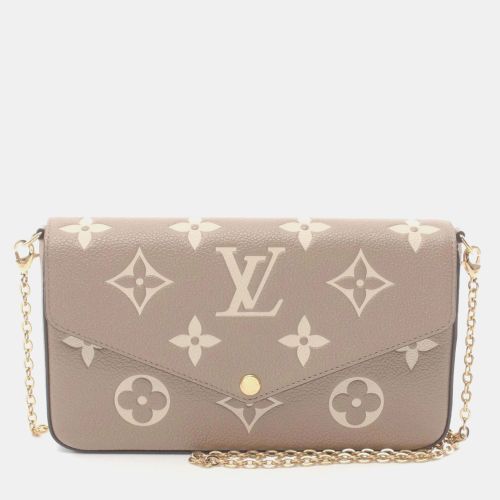 Ivory Leather Pochette Felicie Monogram Empreinte Tourterelle Creme Shoulder Bag - Louis Vuitton - Modalova