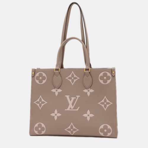 On the Go MM Tourterelle Creme Monogram Empreinte Leather Tote Bag - Louis Vuitton - Modalova
