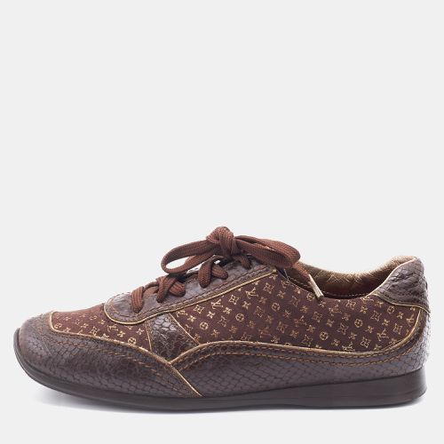 Monogram Fabric and Python Embossed Leather Low Top Sneakers Size 37 - Louis Vuitton - Modalova