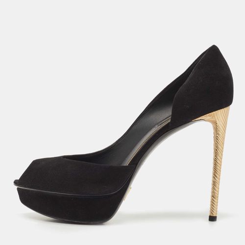 Suede D'orsay Peep Toe Pumps Size 39 - Louis Vuitton - Modalova