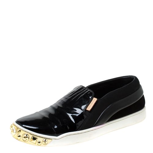 Patent Leather and Suede Studded Slip On Sneakers Size 36.5 - Louis Vuitton - Modalova