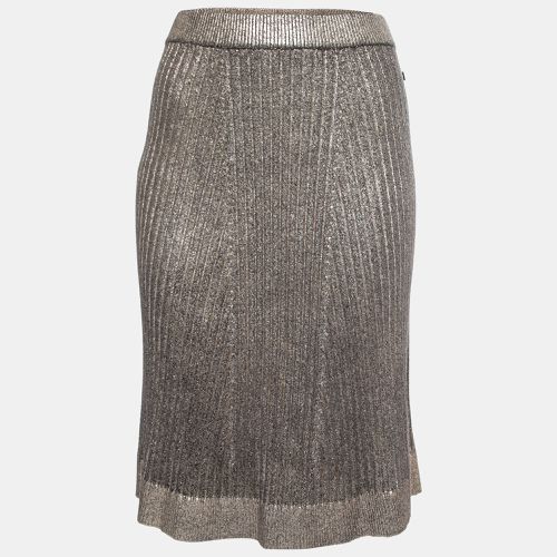 Metallic Ribbed Knit A-Line Skirt L - Louis Vuitton - Modalova