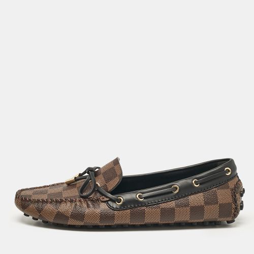 Black Damier Ebene Canvas and Leather Gloria Loafers Size 37.5 - Louis Vuitton - Modalova