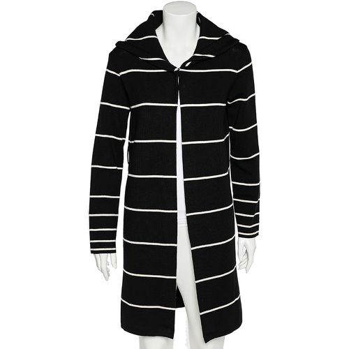 Striped Wool Hooded Mid Length Overcoat M - Love Moschino - Modalova