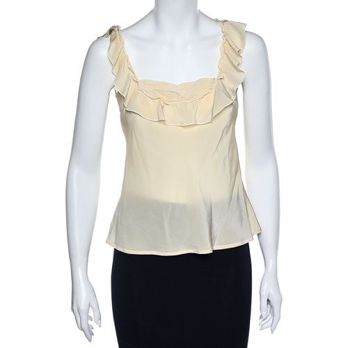 Silk Ruffled Neck Sleeveless Top S - Love Moschino - Modalova