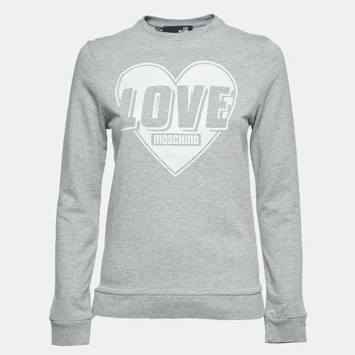 Love Logo Print Cotton Crew Neck Sweatshirt S - Love Moschino - Modalova