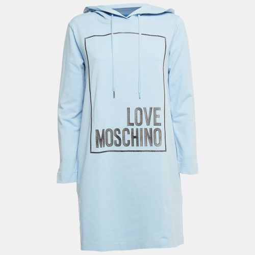 Cotton Frame Logo Hoodie Dress S - Love Moschino - Modalova