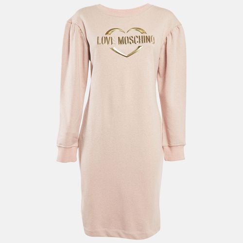 Logo Detail Lurex Cotton Knit Dress S - Love Moschino - Modalova