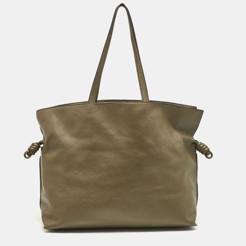 Dark Khaki Leather XL Flamenco Tote - Loewe - Modalova