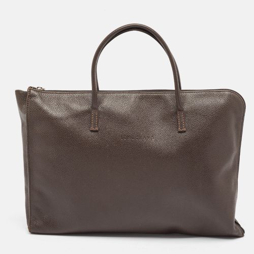 Dark Leather Small Le Foulonne Briefcase - Longchamp - Modalova