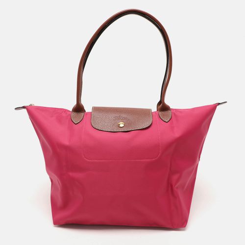 Brown Nylon and Leather Large Le Pliage Tote - Longchamp - Modalova