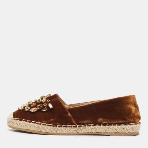 Velvet Crystal Embellished Espadrilles Flats Size 36 - Le Silla - Modalova