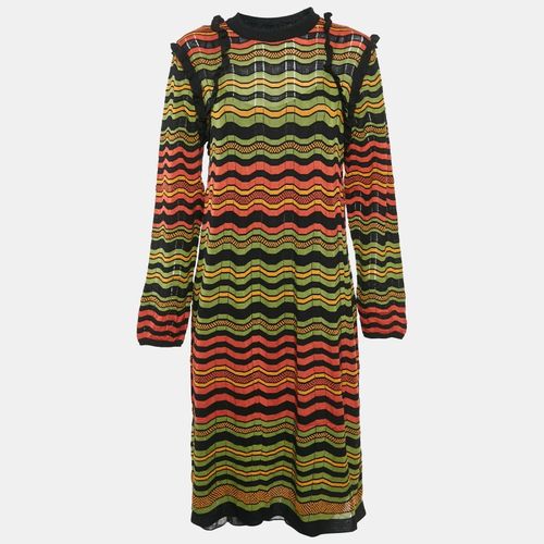 Patterned Knit Ruffled Short Dress S - M Missoni - Modalova