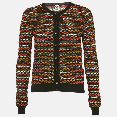 Brown Eyelet Patterned Knit Cardigan M - M Missoni - Modalova