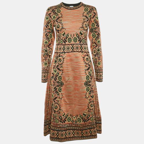 Multicolor Patterned Knit Long Sleeve Midi Dress S - M Missoni - Modalova