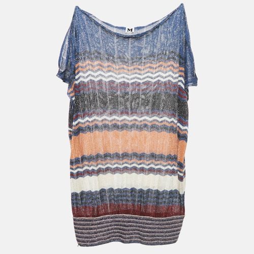 Chevron Lurex Knit Cut-Out Sleeve Sheer Tunic Top L - M Missoni - Modalova