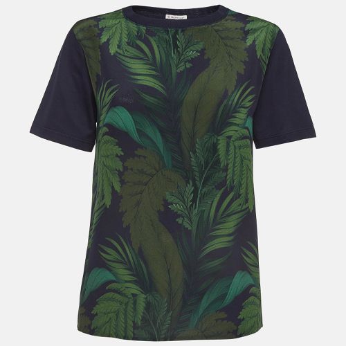 Jungle Printed Silk And Cotton Knit Top XS - Moncler - Modalova