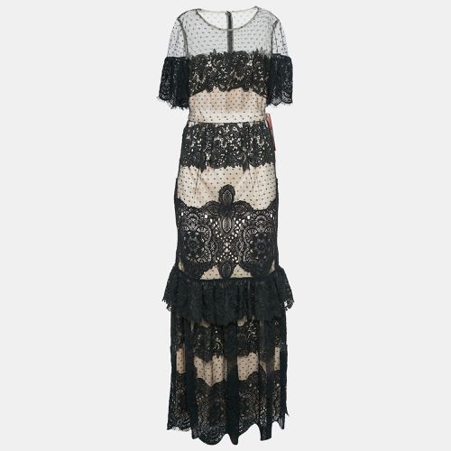 Lace Short Sleeve Maxi Dress S - Monique Lhuillier - Modalova