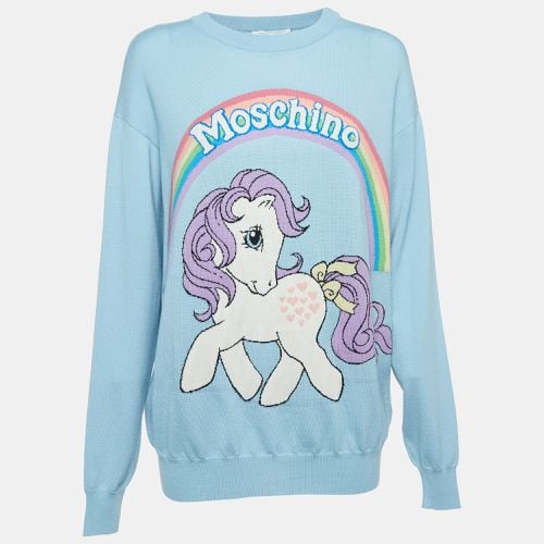 X My Little Pony Logo Intarsia Knit Sweater M - Moschino Couture - Modalova