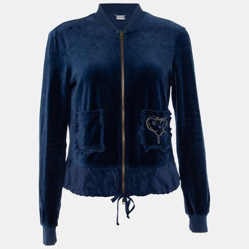 Velvet Zip Front Jacket M - Moschino Cheap and Chic - Modalova