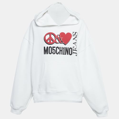 Moschino Mo5ch1no Jeans Peace & Love Print Cotton Hoodie S - Moschino Jeans - Modalova