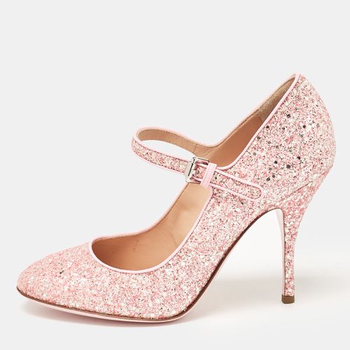 Glitter and Patent Leather Mary Jane Pumps Size 38 - Moschino - Modalova