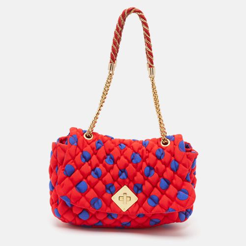 Blue Quilted Nylon Polka Flap Shoulder Bag - Moschino - Modalova