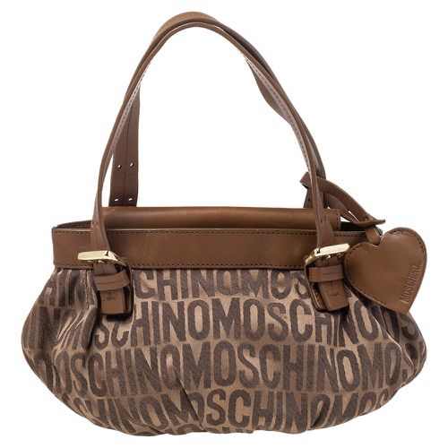 Monogram Canvas And Leather Tote - Moschino - Modalova