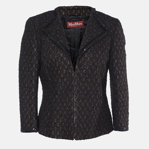 Brown Lurex Jacquard hook Front Jacket M - Max Mara Studio - Modalova