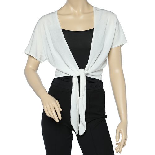 Knit Front Tie Detail Short Shrug XL - Max Mara - Modalova