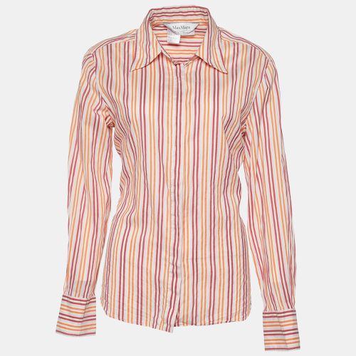 Striped Cotton & Silk Button Front Shirt M - Max Mara - Modalova