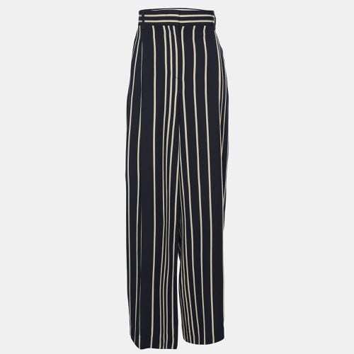 White Striped Wide Leg Trousers S - Max Mara - Modalova