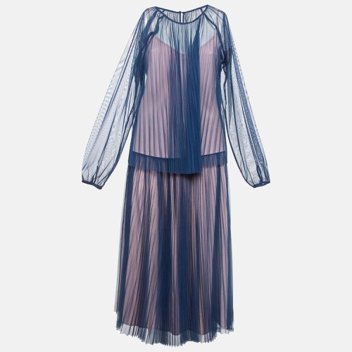 Blue Plisse Tulle Sheer Top and Skirt Set M - Max & Co. - Modalova