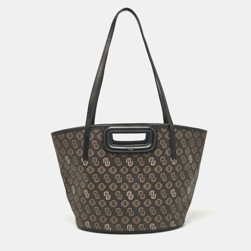 Monogram Print Coated Canvas and Leather Clover Tote - Maje - Modalova