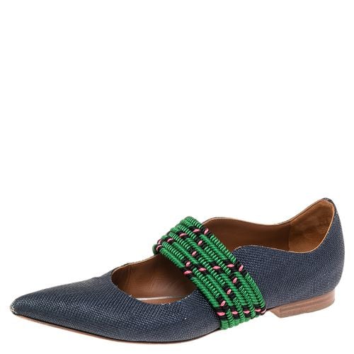 Navy /Green Canvas and Fabric Martina Luwolt Ballet Flats Size 36 - Malone Souliers - Modalova