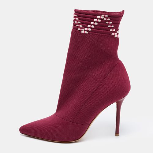 Plum Knit Fabric Mariah Ankle Boots Size 36 - Malone Souliers - Modalova