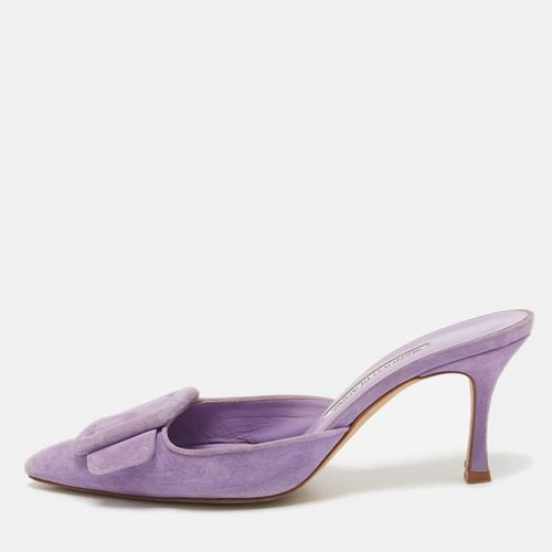 Lilac Suede Maysale Mules Size 37.5 - Manolo Blahnik - Modalova