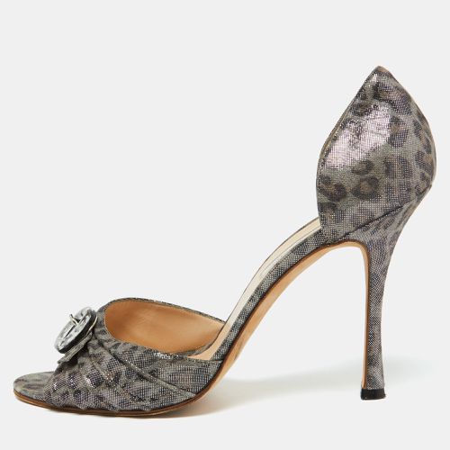 Leopard Print Suede Sedaraby D'Orsay Pumps Size 40.5 - Manolo Blahnik - Modalova