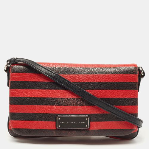 Black Stripe Leather Percy Flap Crossbody Bag - Marc by Marc Jacobs - Modalova