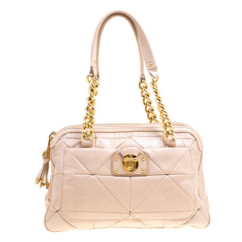 Blush Quilted Glazed Leather Chain Satchel - Marc Jacobs - Modalova