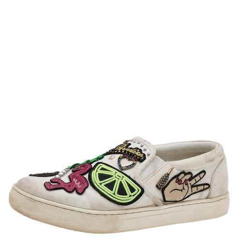 Canvas Patches And Embellished Mercer Slip On Sneakers Size 38 - Marc Jacobs - Modalova