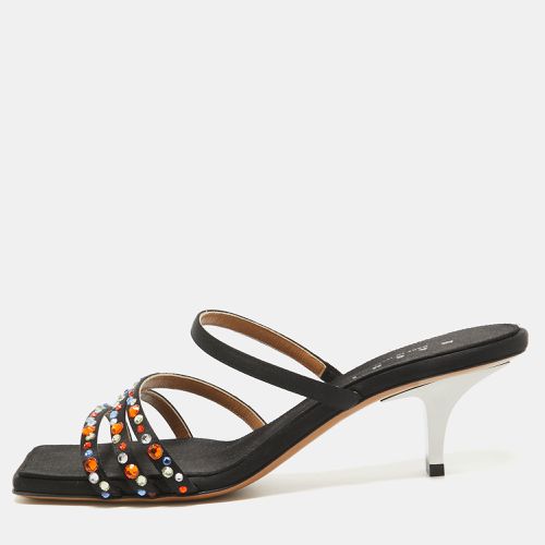 Satin Crystal Embellished Slide Sandals Size 40 - Marni - Modalova