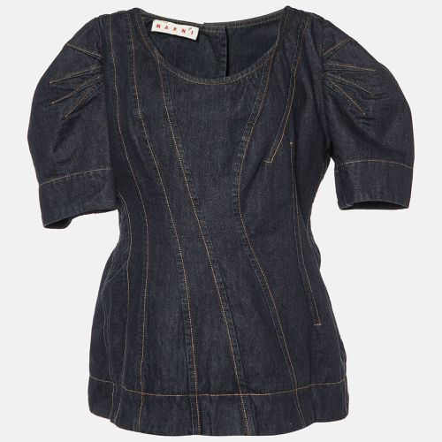 Denim Buttoned Back Puff Sleeves Top L - Marni - Modalova