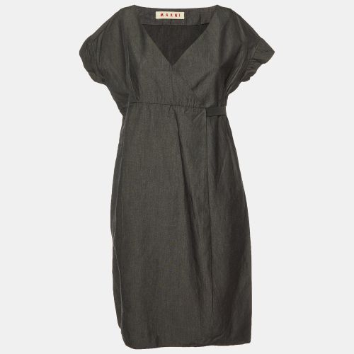 Charcoal Cotton Faux Wrap Dress S - Marni - Modalova