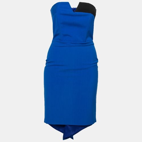 Cobalt Contrast Panel Detail Strapless Pencil Dress XS - Mason - Modalova